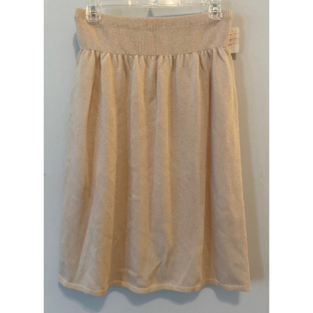 Vintage Laura by Alyzia Skirt Set Beige Short Sleeve Top Buttons Knit 14 Petite - Picture 4 of 16